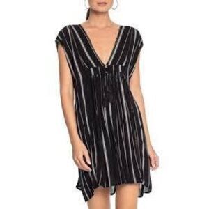 Robin piccone Nordstrom’s Claire striped tassel ties coverup dress size small